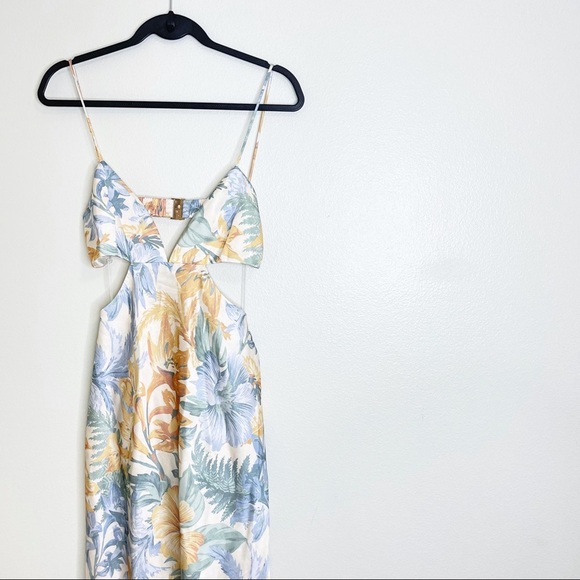 Anthropologie Floral Maxi Dress in Blue and Orange - Picture 7 of 8